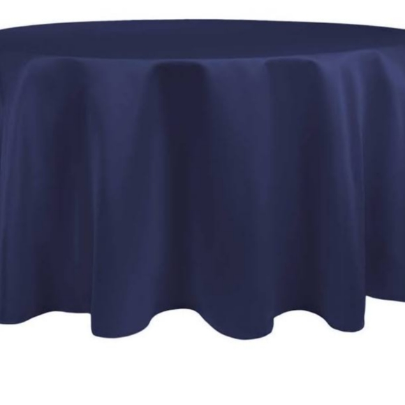 Navy Blue Round tablecloth - Picture 2 of 2